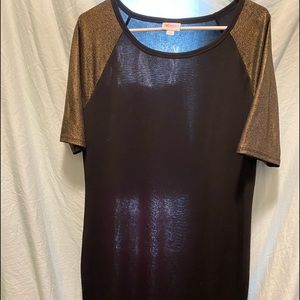 LuLaRue black gold sleeve simple dress